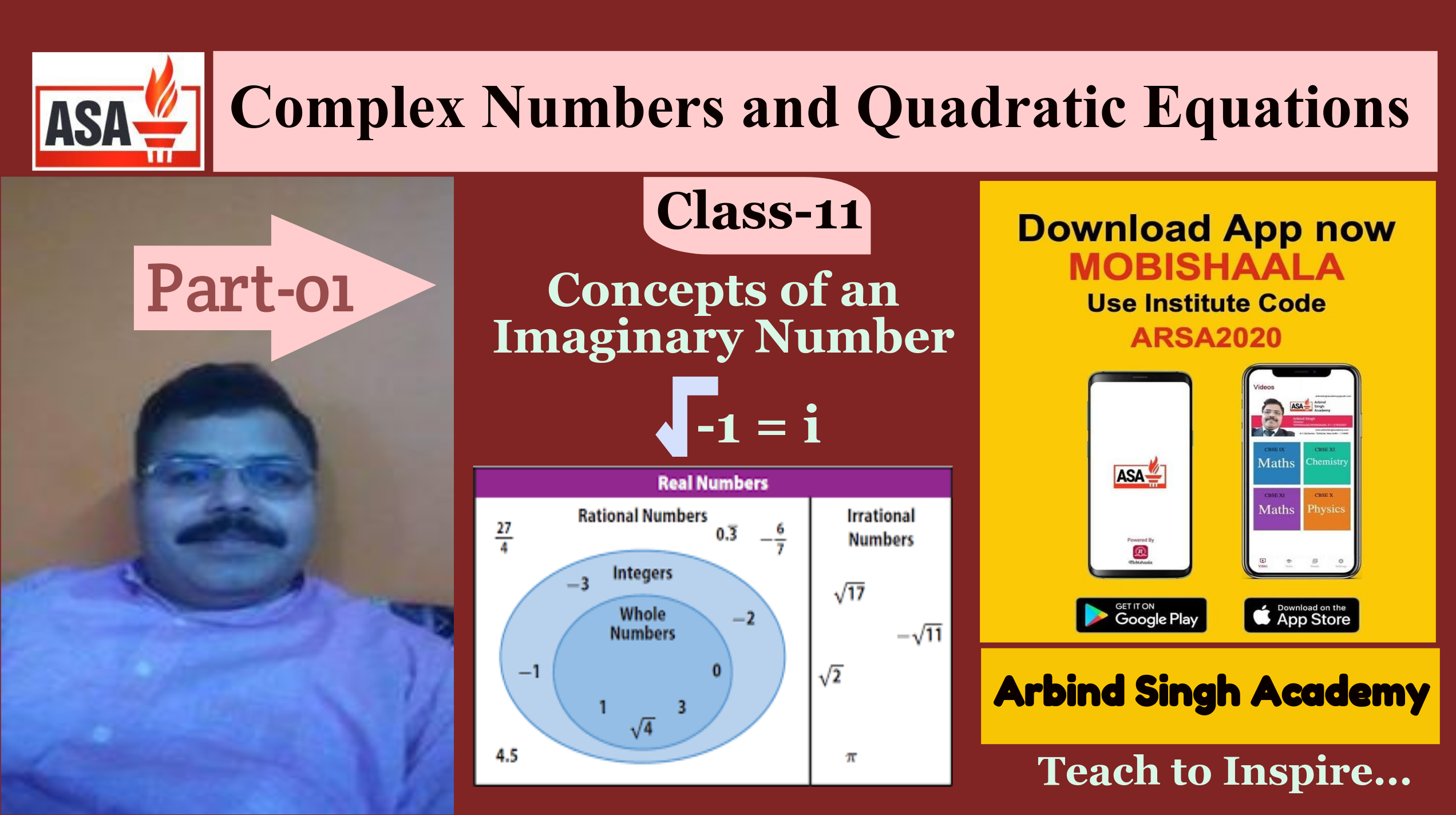 Complex Numbers and Qaudratic Equations for Class-11 : Part-01